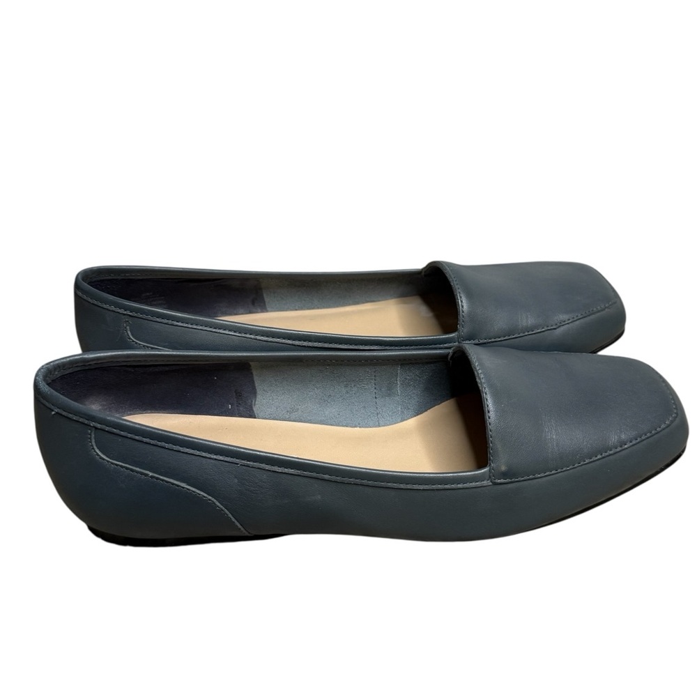 Enzo Angiolini Slate-Blue Leather Casual Loafers